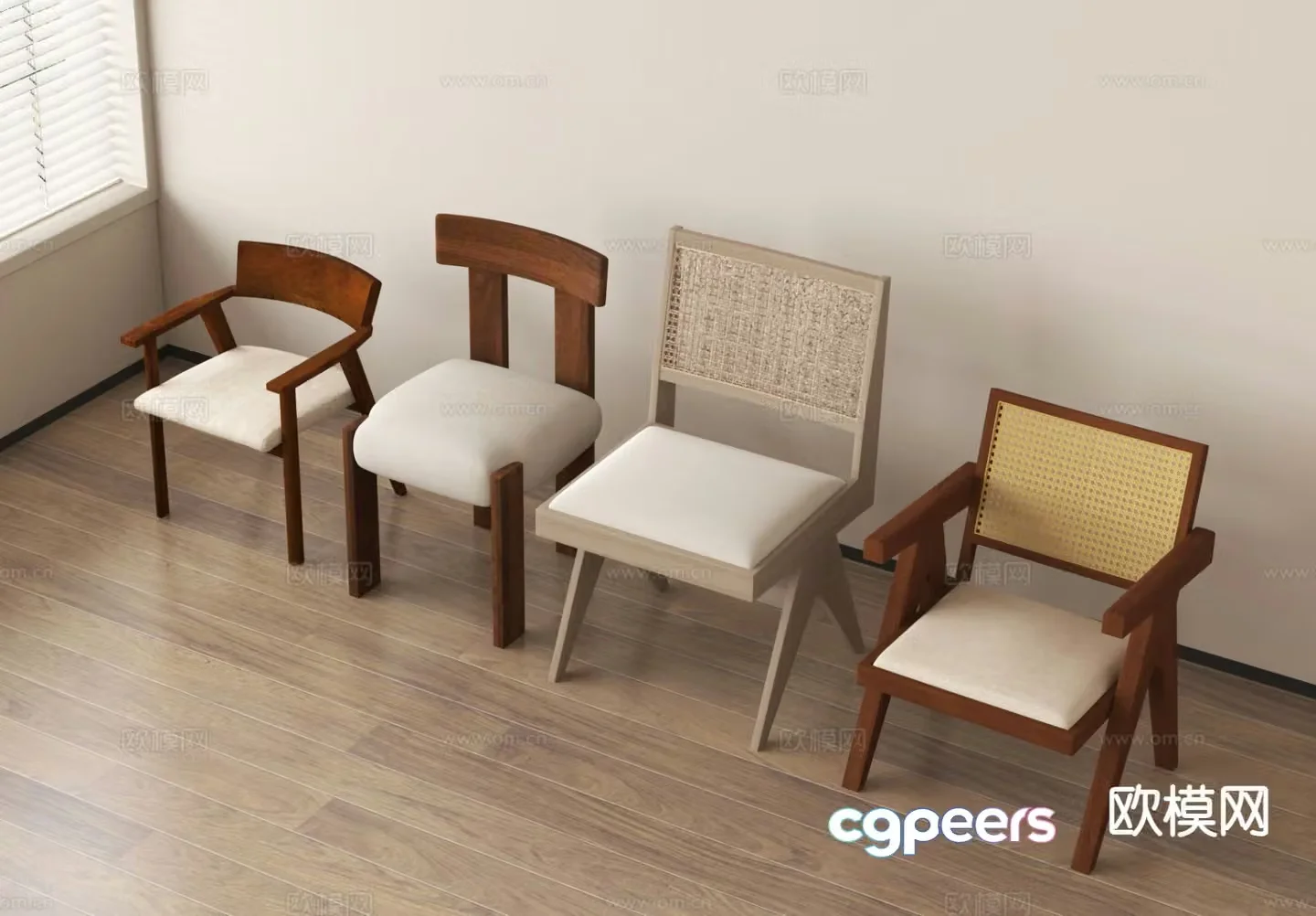 Medieval style chair dining chair 3d model