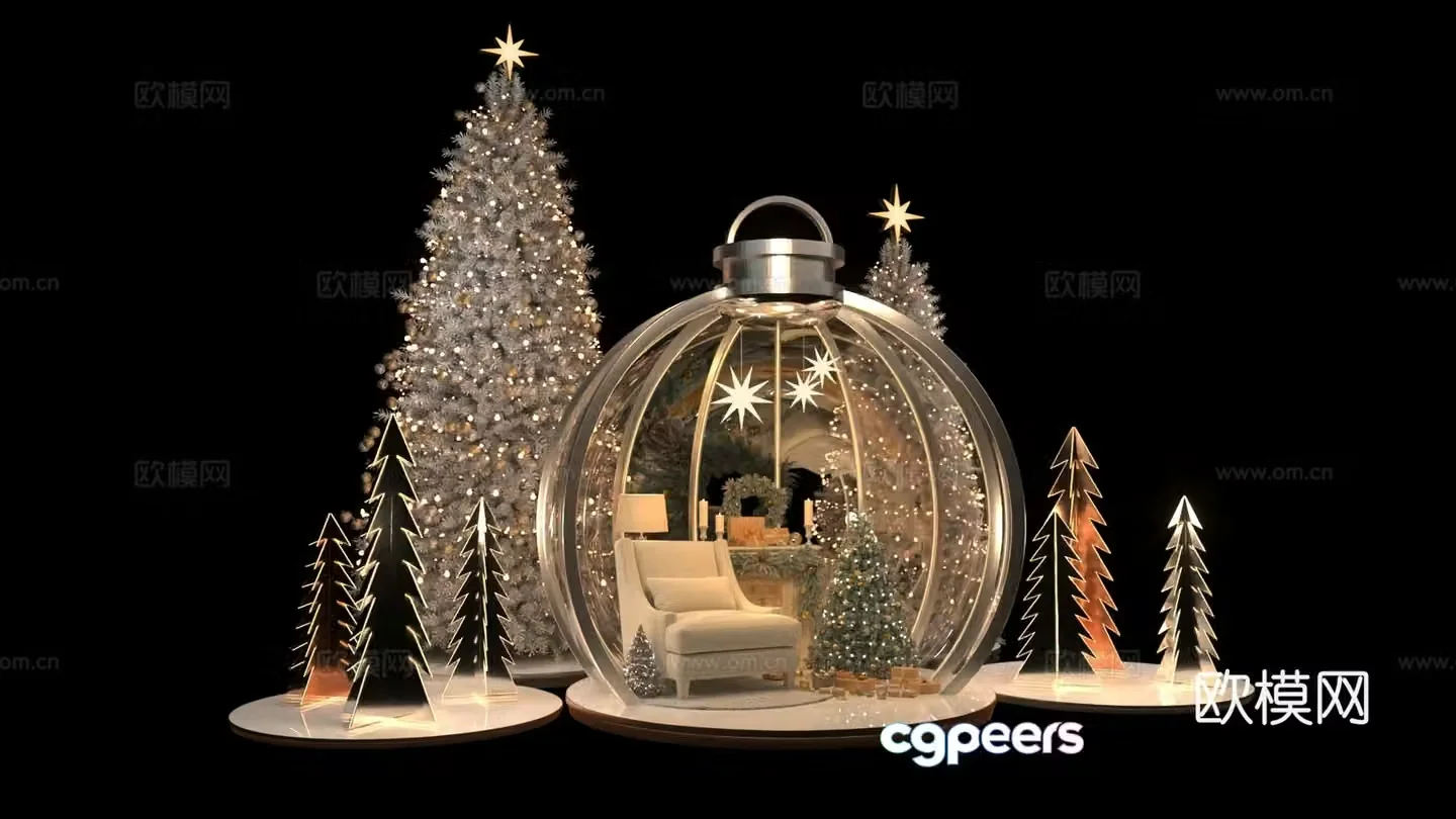 Christmas photo check-in event decoration 3d model