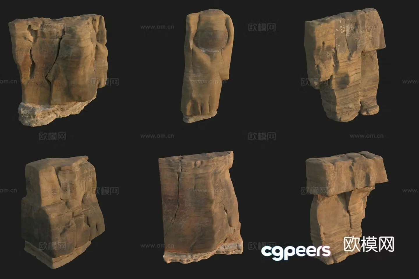 Cliff stone rock boulder 3d model