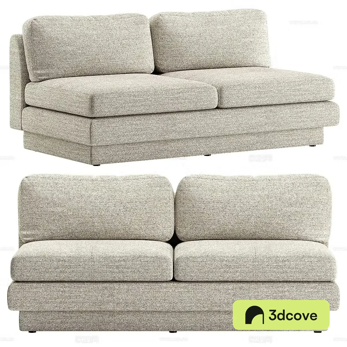 Modern simple double sofa fabric sofa
