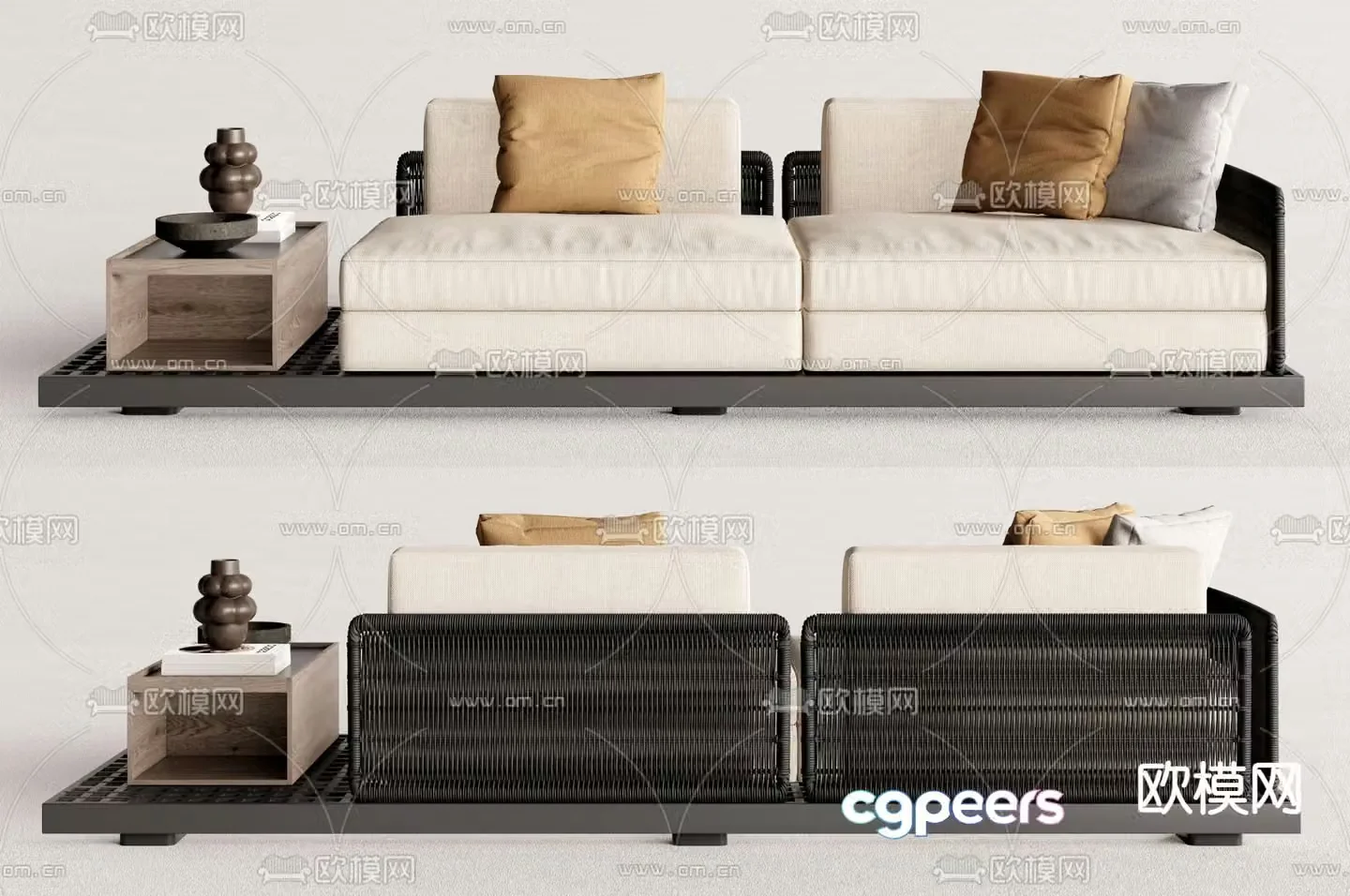 Minotti loveseat 3d model