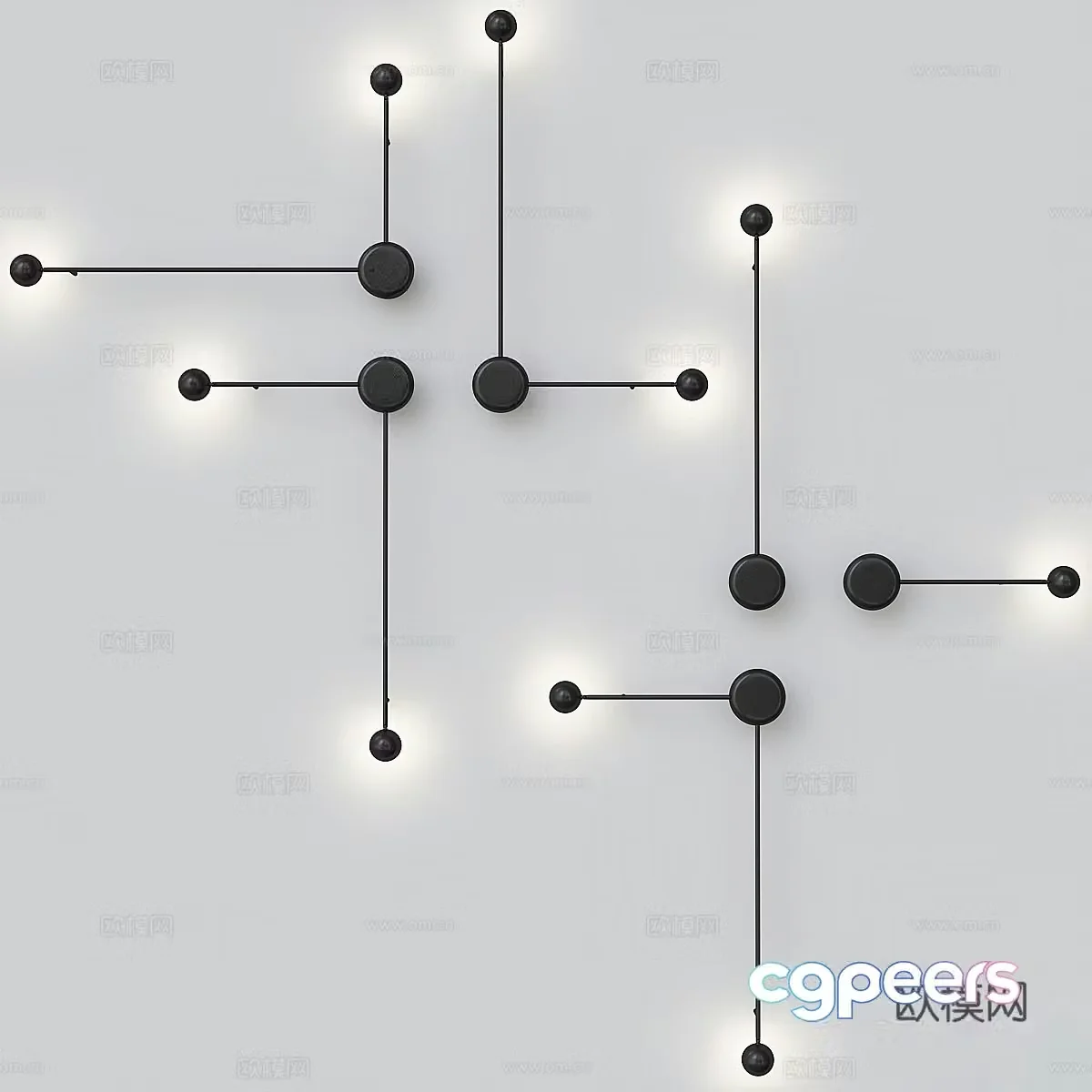 Modern minimalist decorative wall lamp 3d model