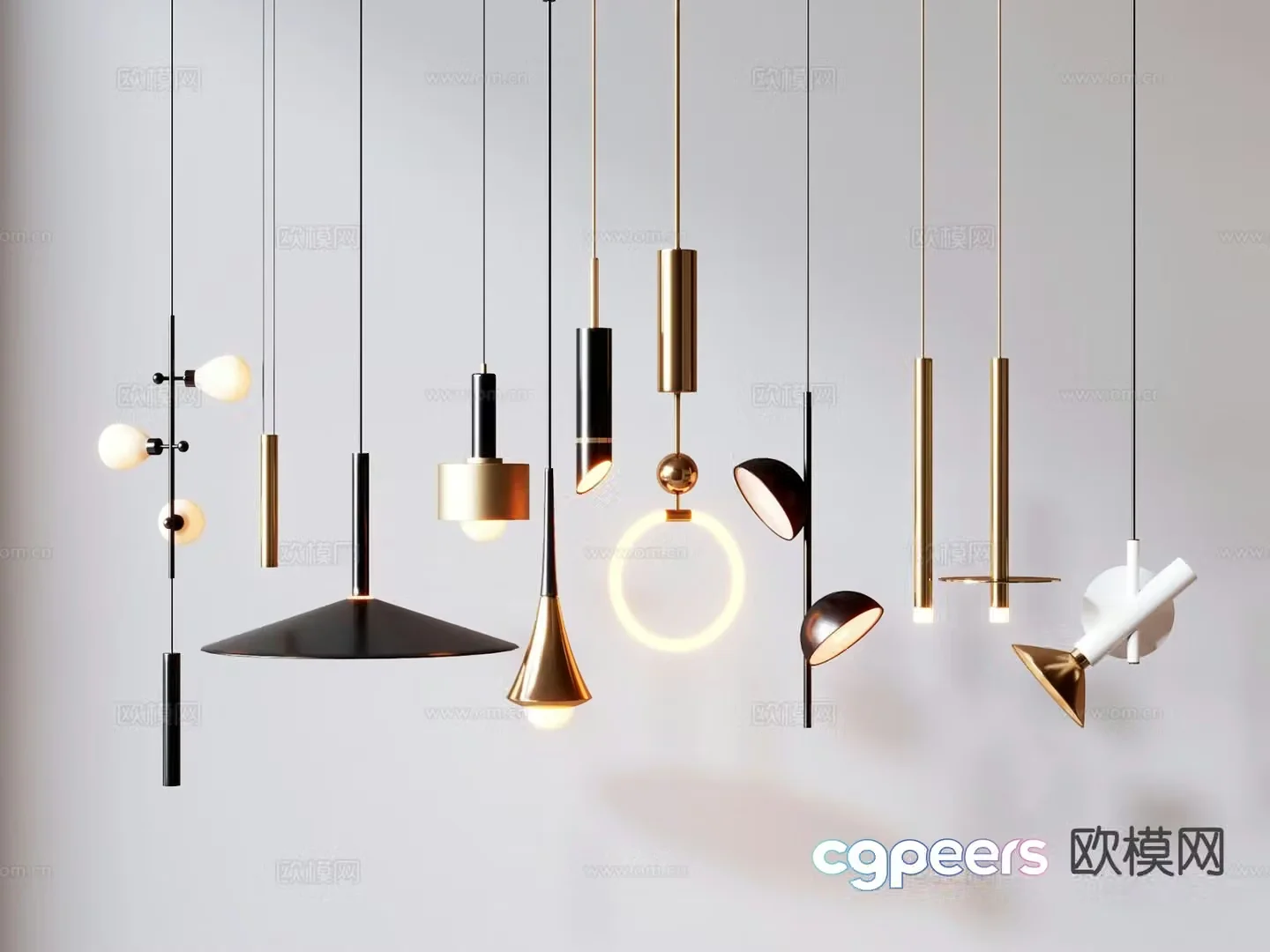 Light luxury small chandelier 3D model