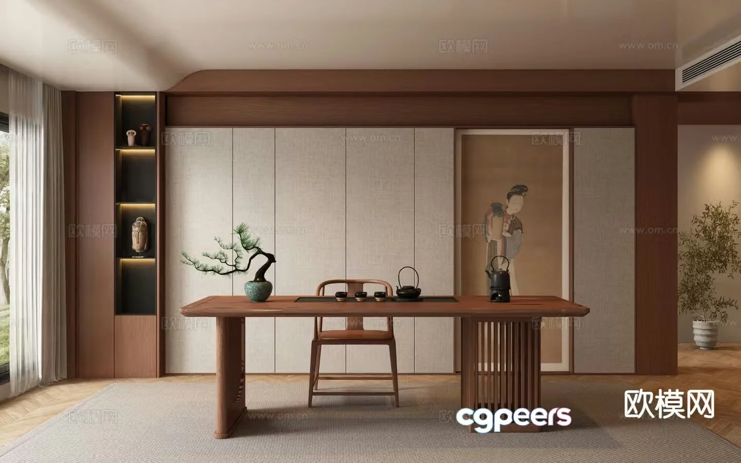 New Chinese tea room 3d model