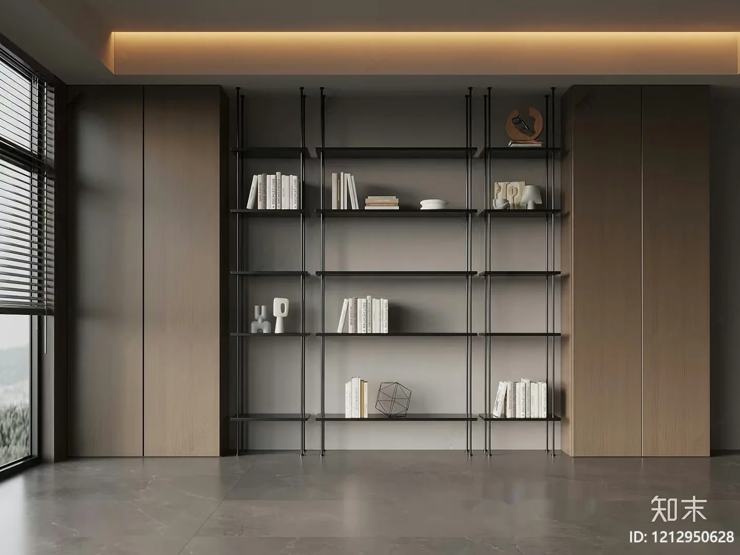 Modern Bookshelf 3D Model – 16421 – VRAY Render
