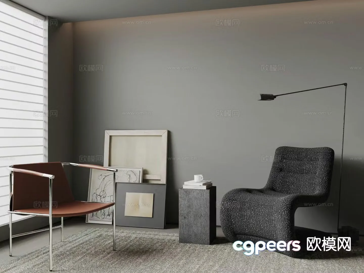 Modern lounge chair armchair 3d model