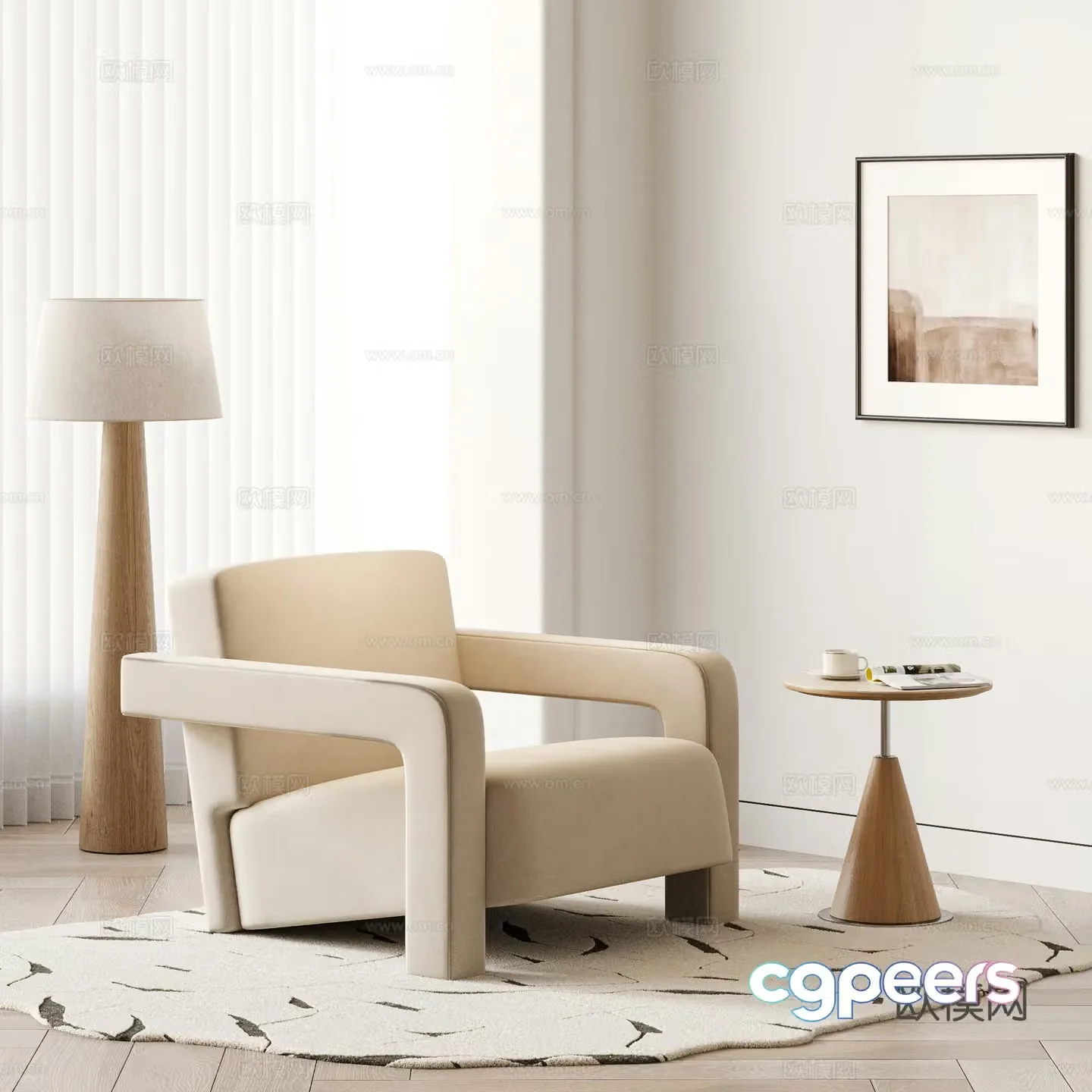 CASSINA modern single sofa 3d model