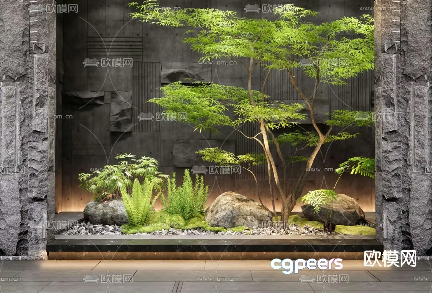Indoor landscape plant landscaping 3d model