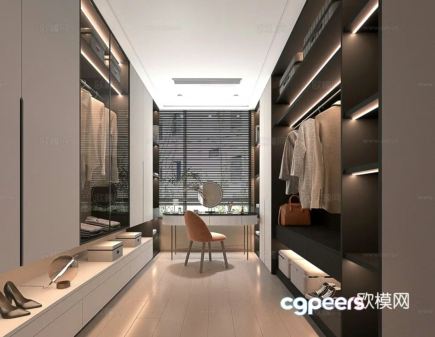 Modern minimalist cloakroom 3d model 3d model
