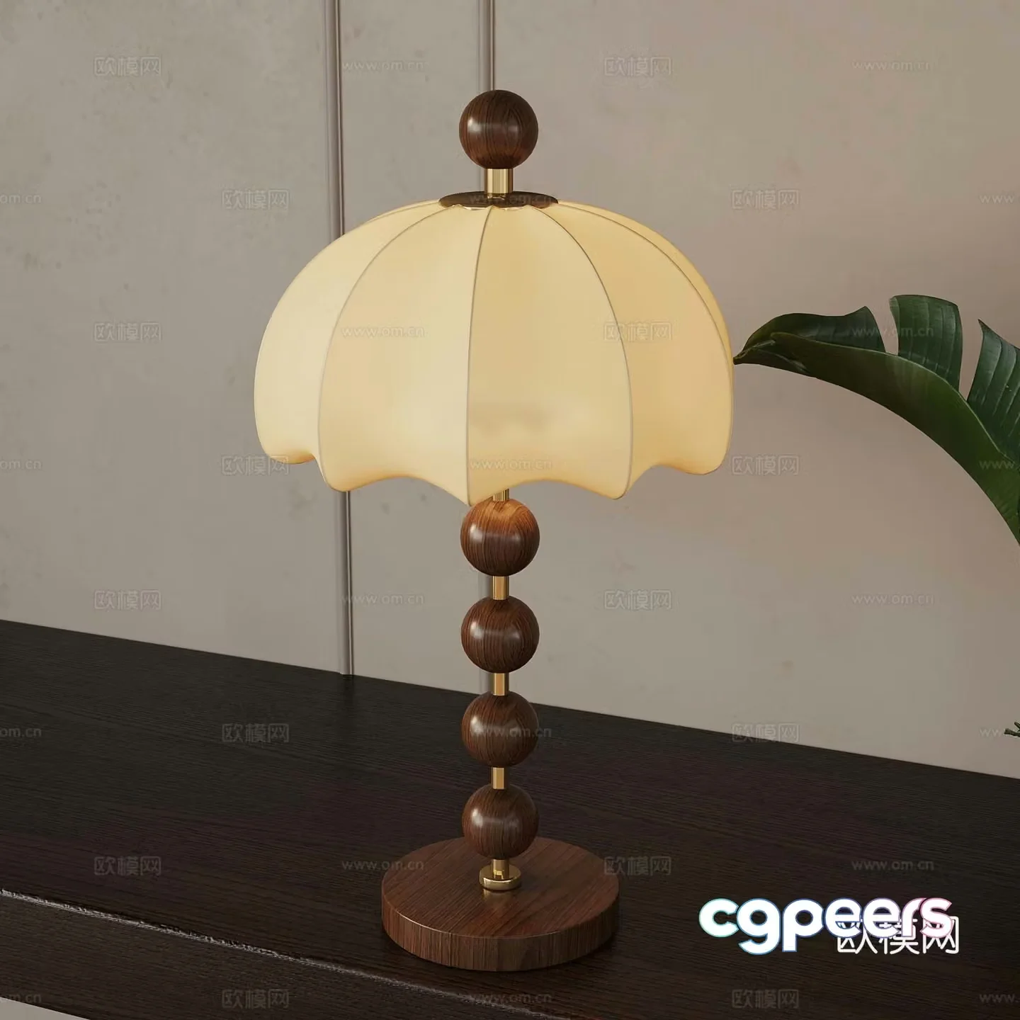 French medieval style table lamp 3d model