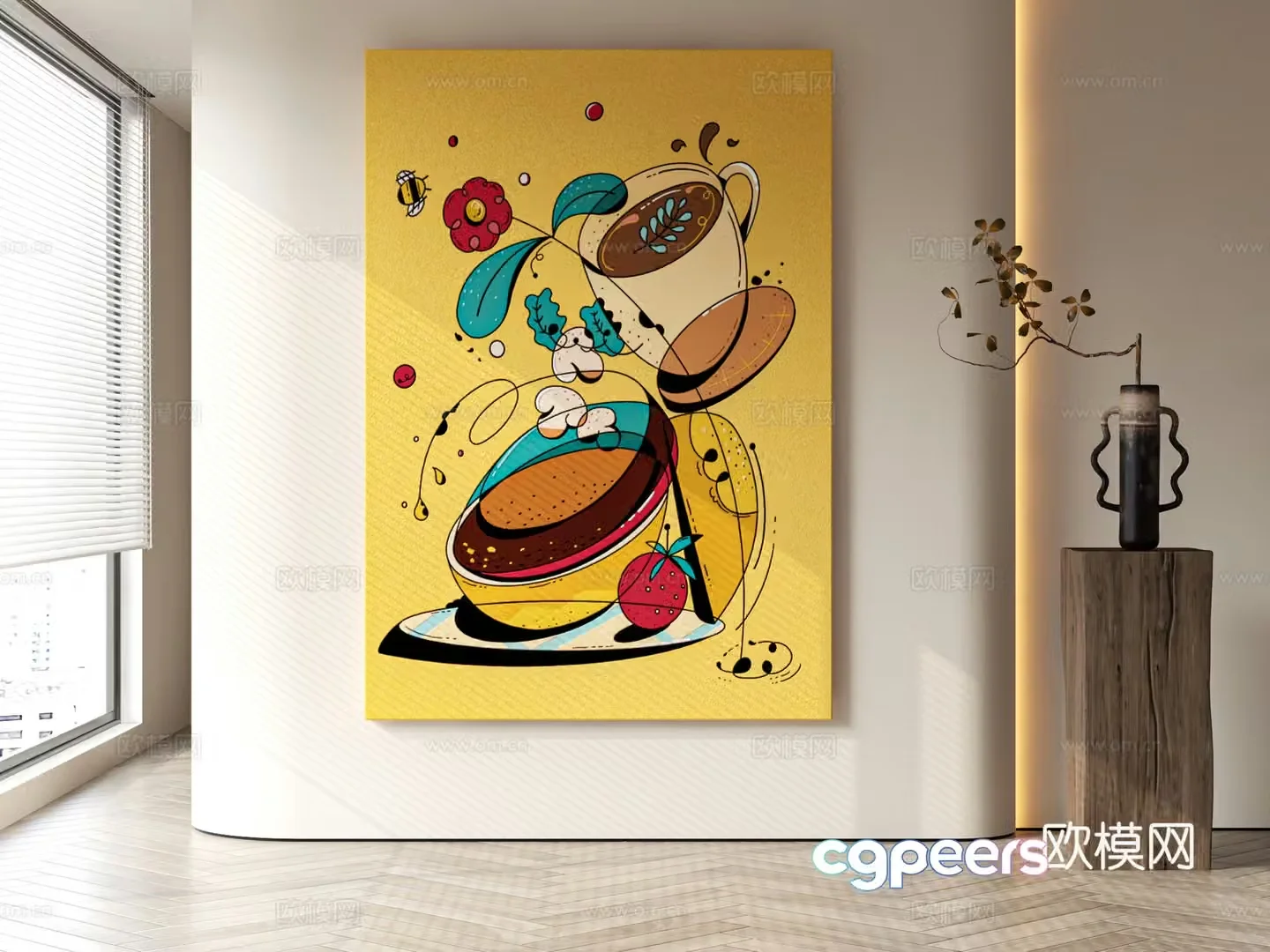 Modern style decorative painting 3d model