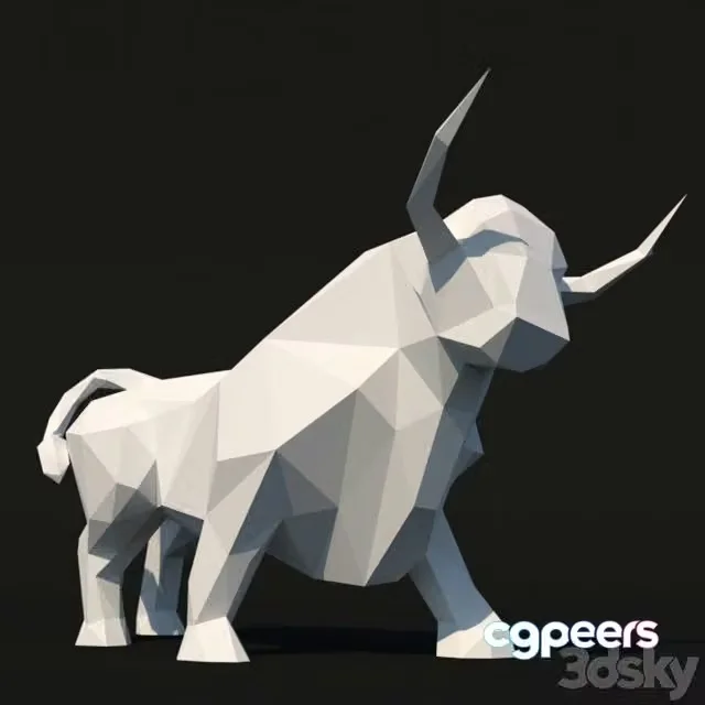 3ds Max Free – Polygonal bull sculpture