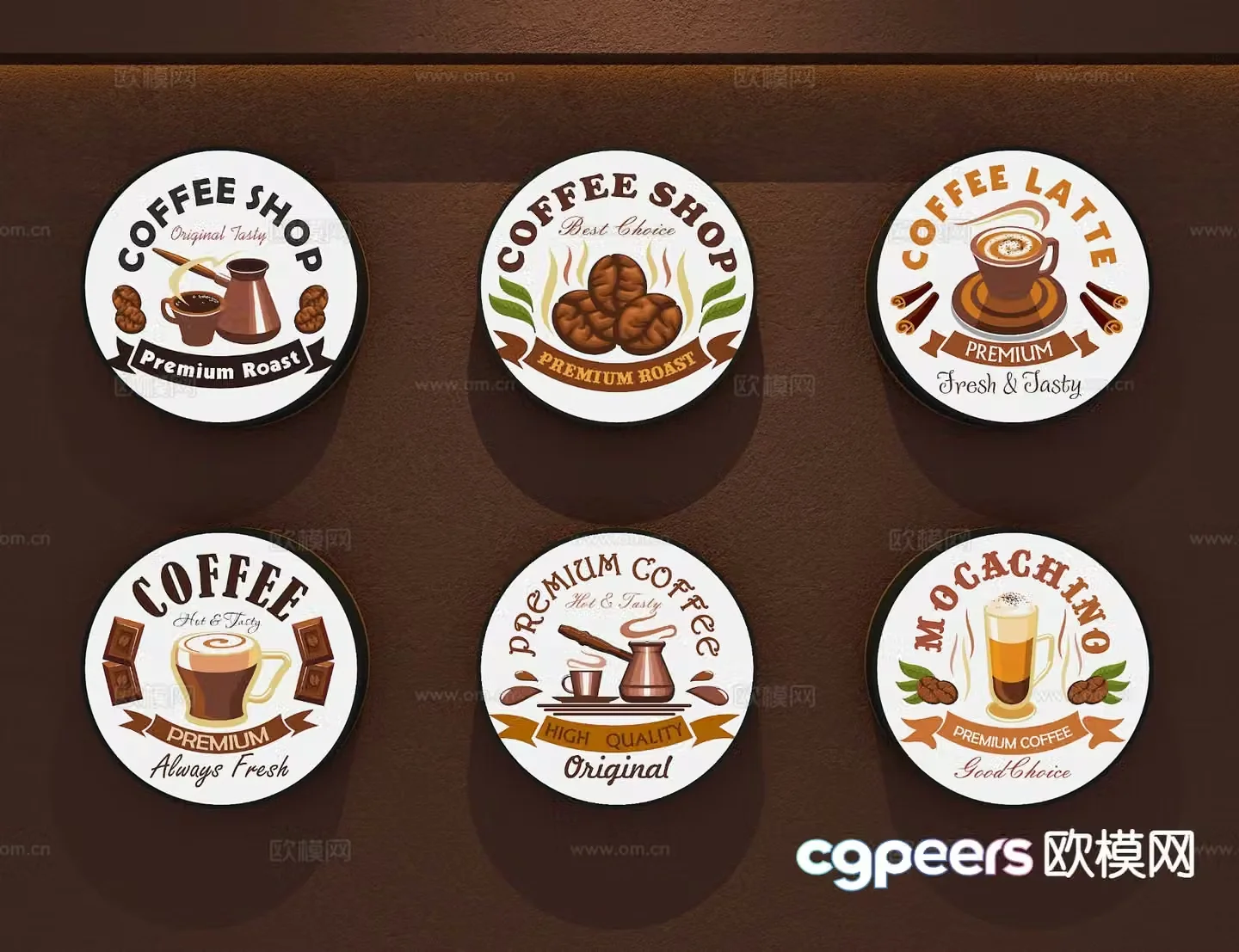 Coffee shop sign advertising light box 3d model
