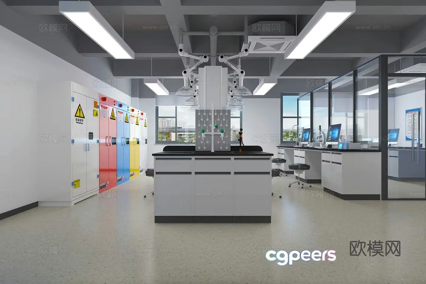 Chemistry laboratory physical and chemical room 3d model