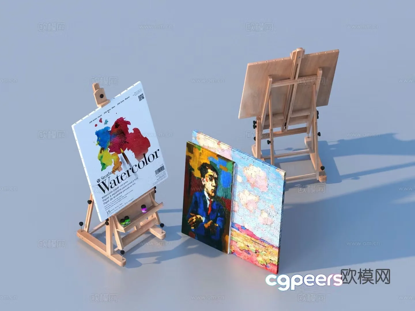 Easel Art Equipment Artboard 3D Model