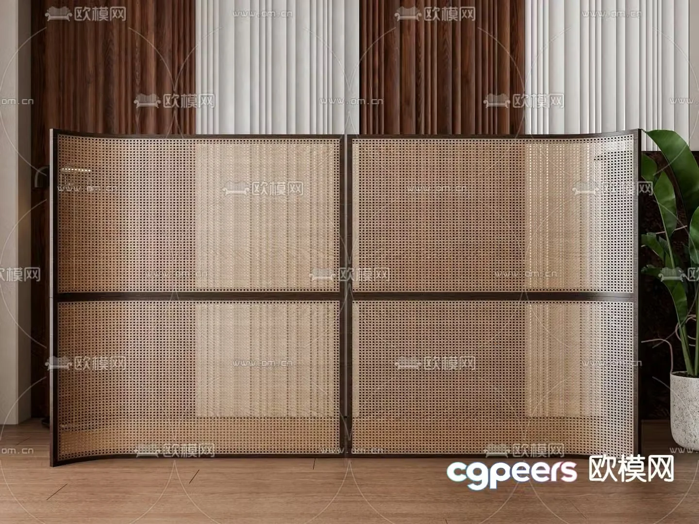 Wabi-sabi screen partition 3d model