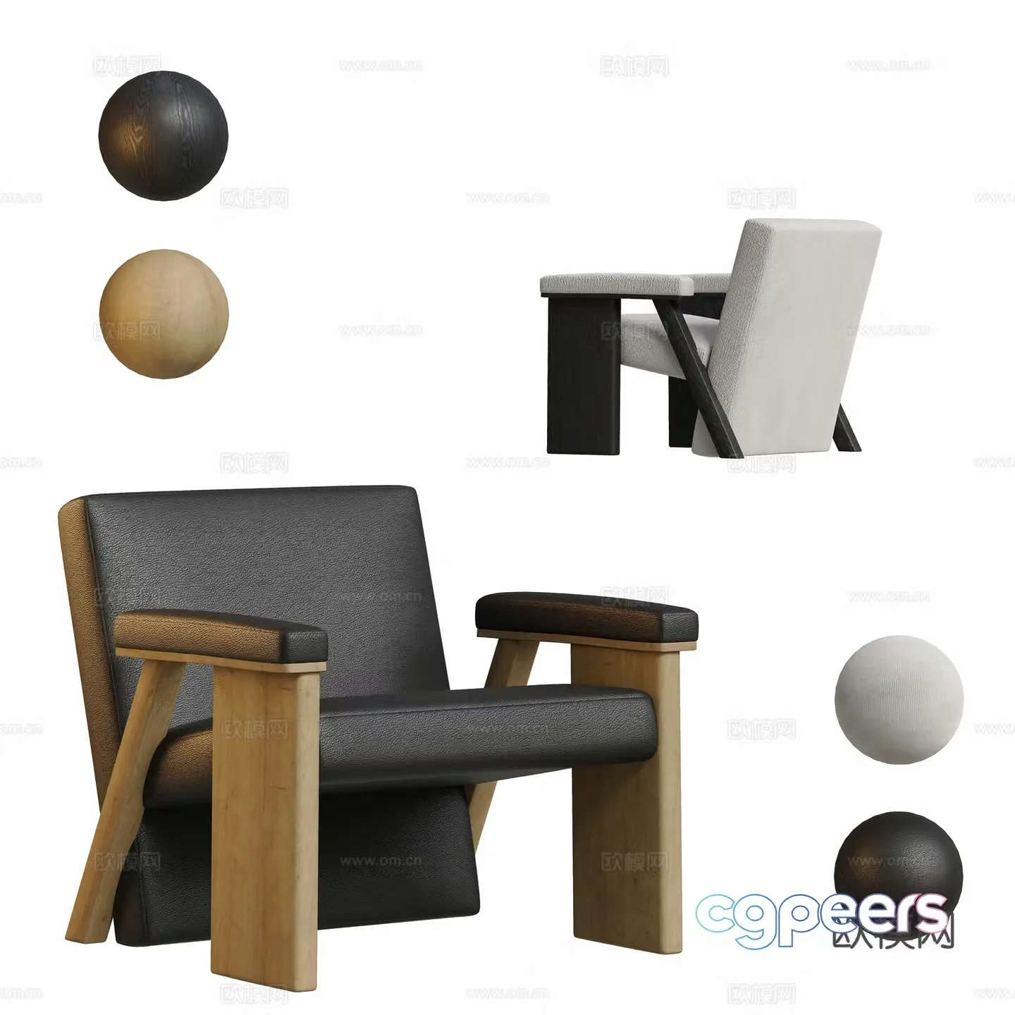 Modern chair leisure chair 3d model