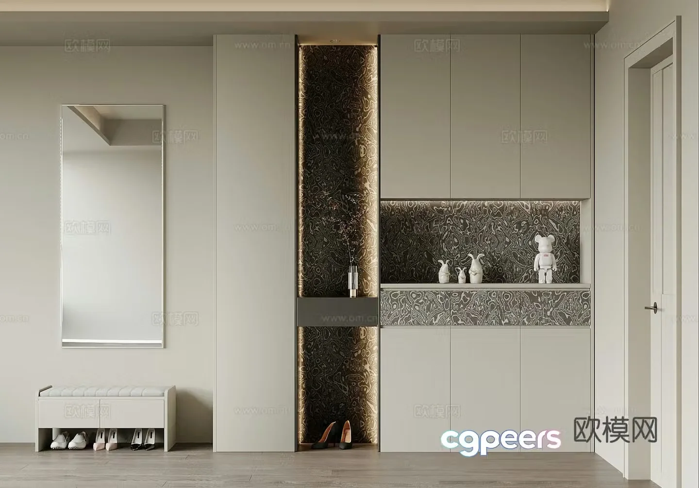 Modern Italian shoe cabinet 3d model