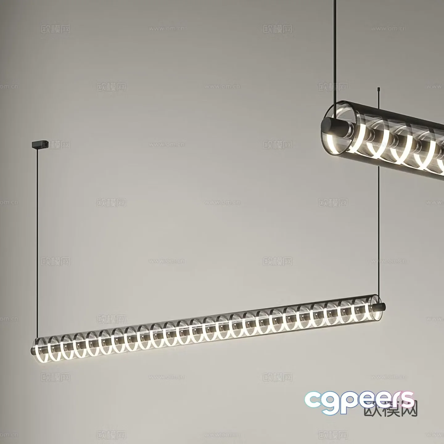 Office chandelier long chandelier 3d model