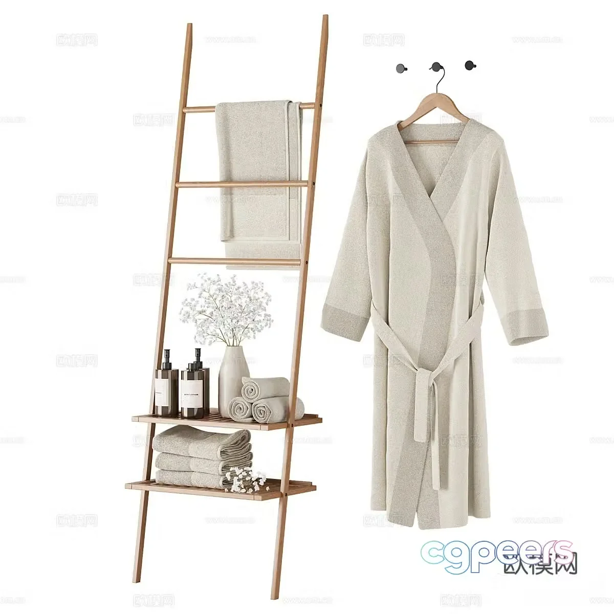 Bathroom supplies bathrobe laundry supplies 3d model