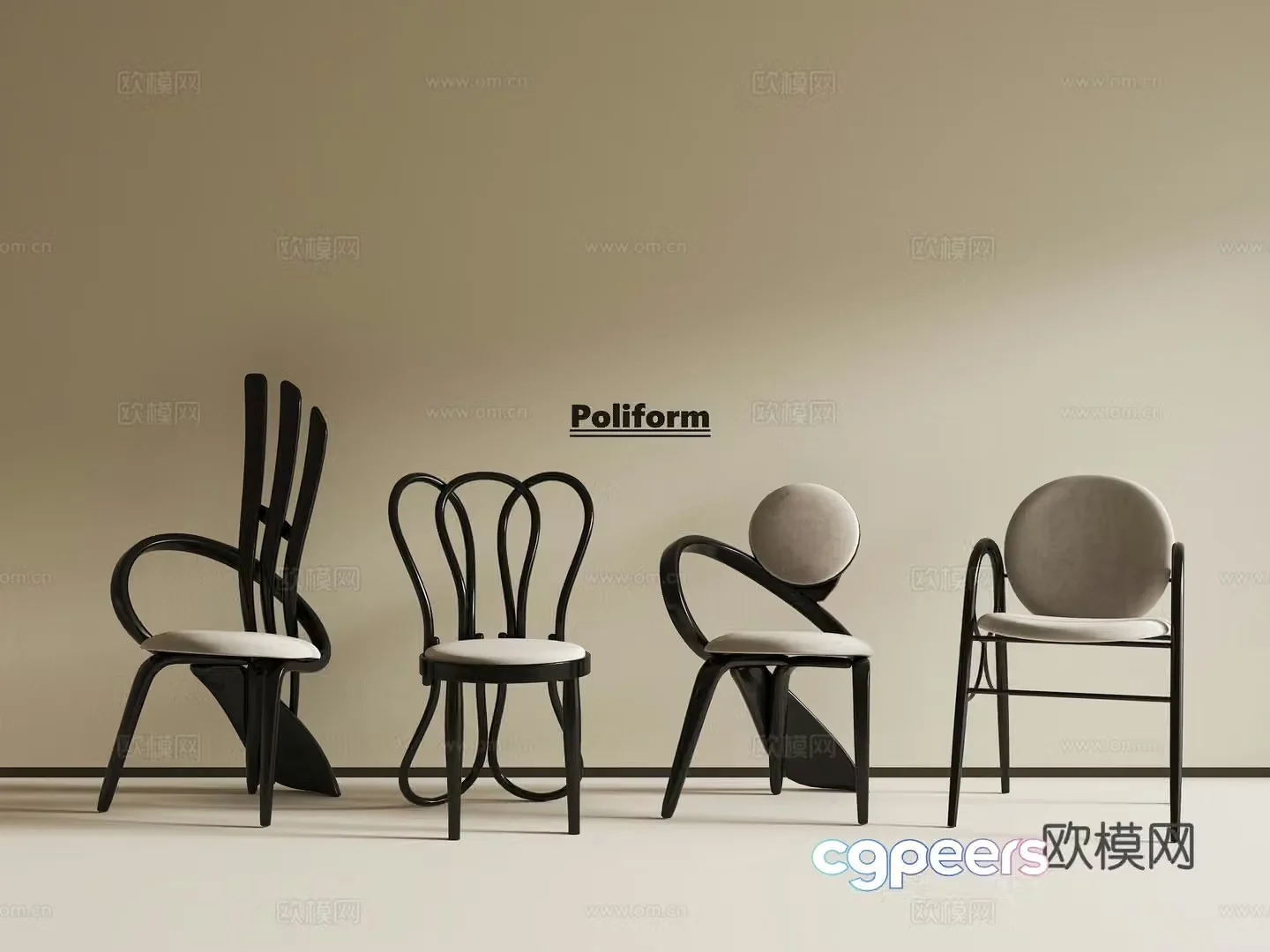 Retro medieval dining chair Medium vintage vintage dining chair Special shape dining chair Wooden chair Art dining chair Single chair group 3d model