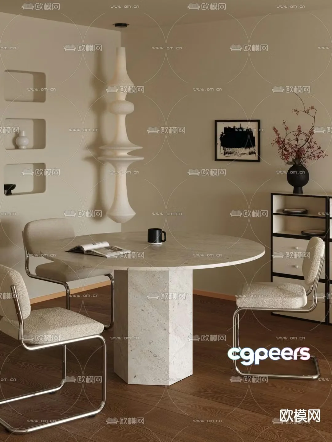 Dining table and chairs Table and chair 3d model
