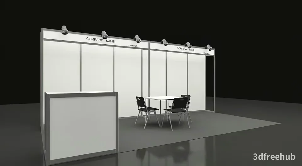 A 3D Rendering Of A Trade Show Booth 3D Model – 21552 – VRAY Render