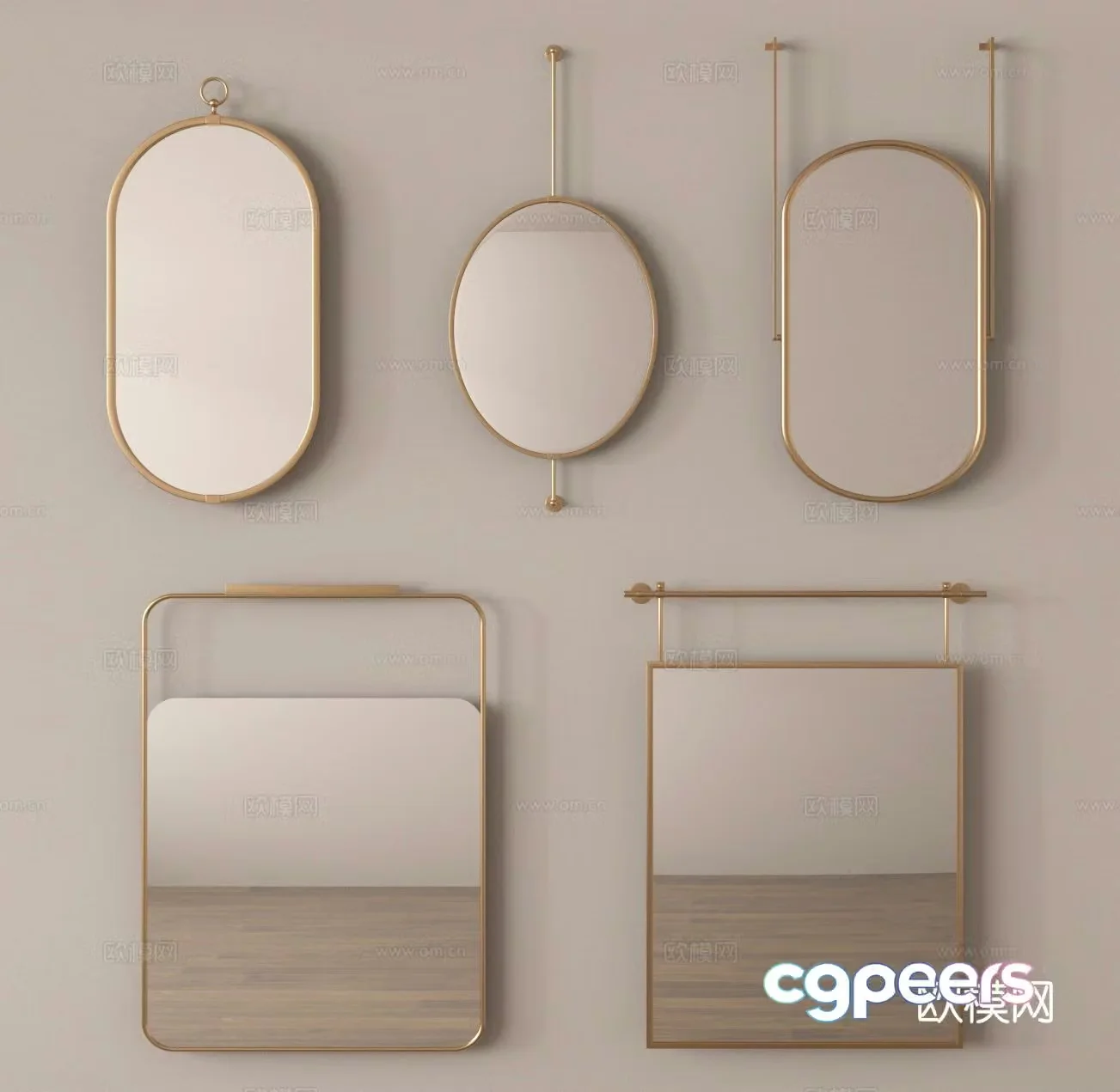 Mirror wearing mirror hanging mirror cosmetic mirror 3d model