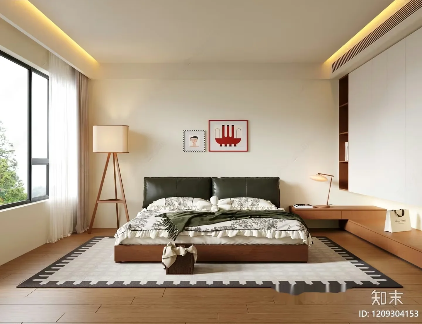 Cozy Bedroom 3D Model – 8756 – VRAY Render