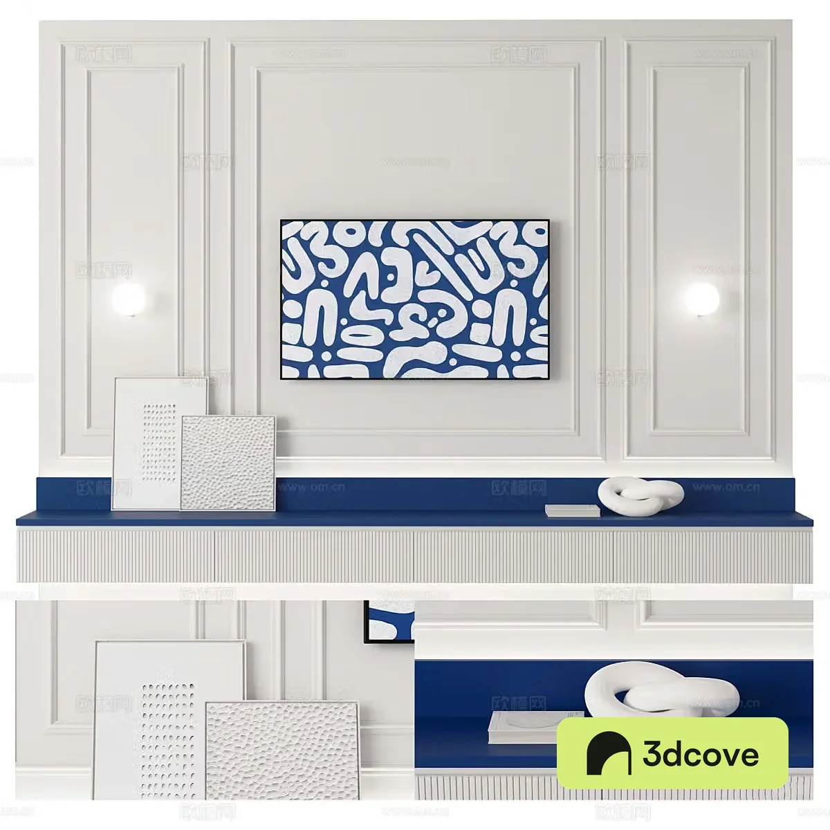Modern Italian minimalist TV background wall
