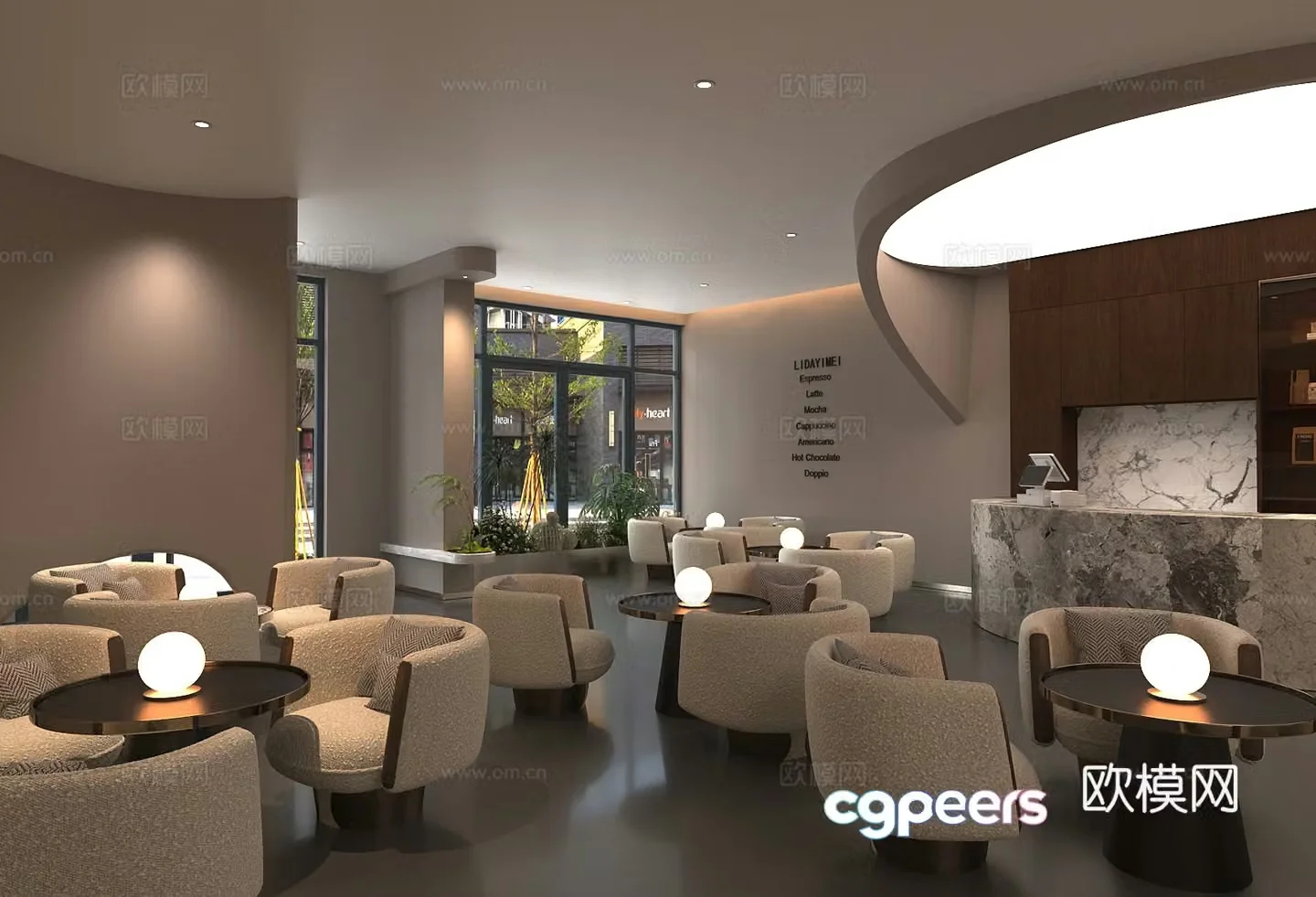 Modern sales office Sales office Sales office Sales office negotiation area Reception area Sofa coffee table combination 3D model