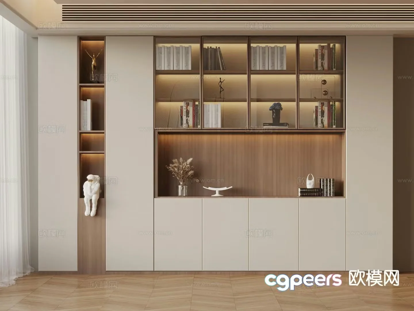 Modern bookcase 3d model