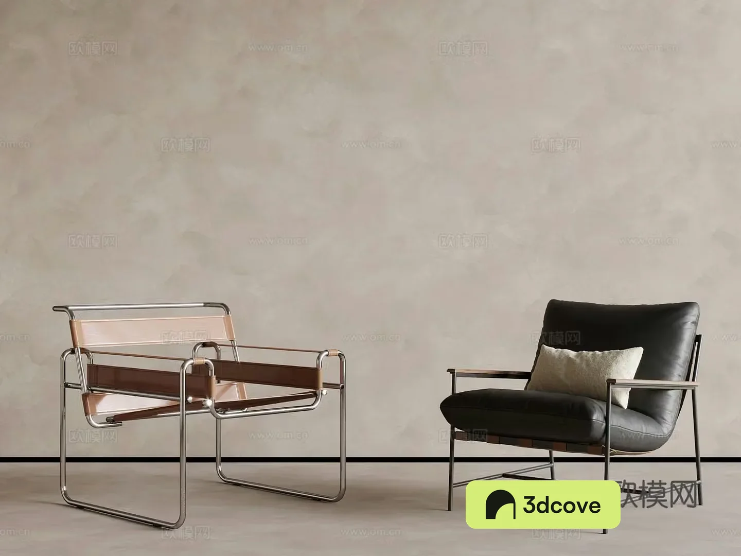 Medium style leisure chair single chair chair recliner 3d model