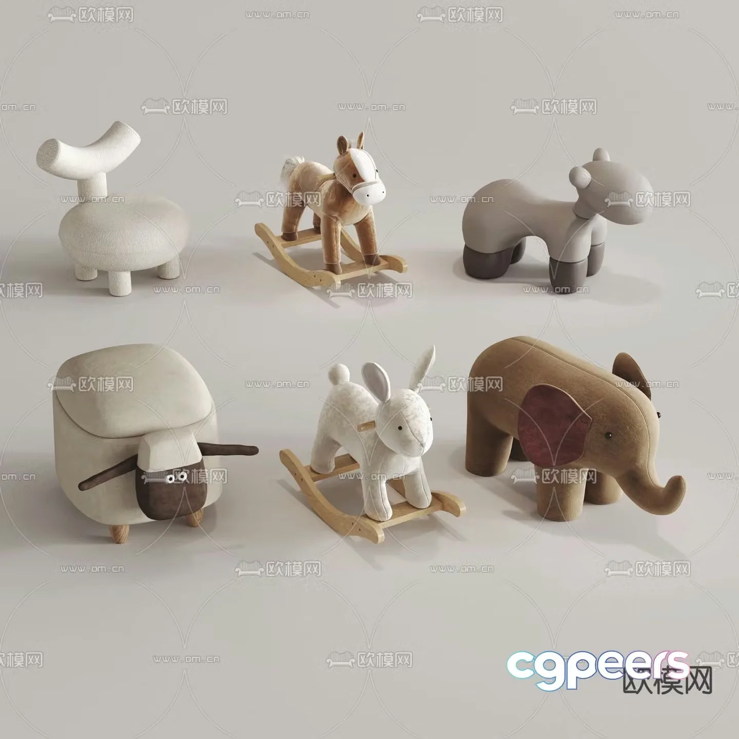 Animal Children’s Chair Trojan Stool 3D Model