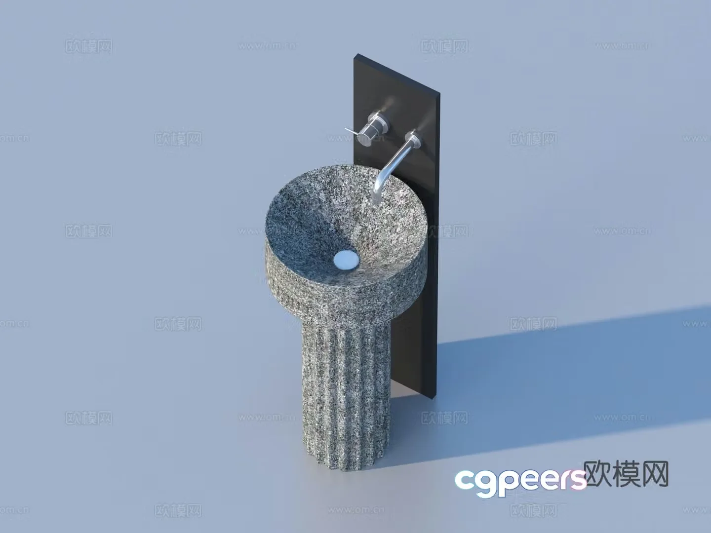 Wash basin washing station stone trough 3D model