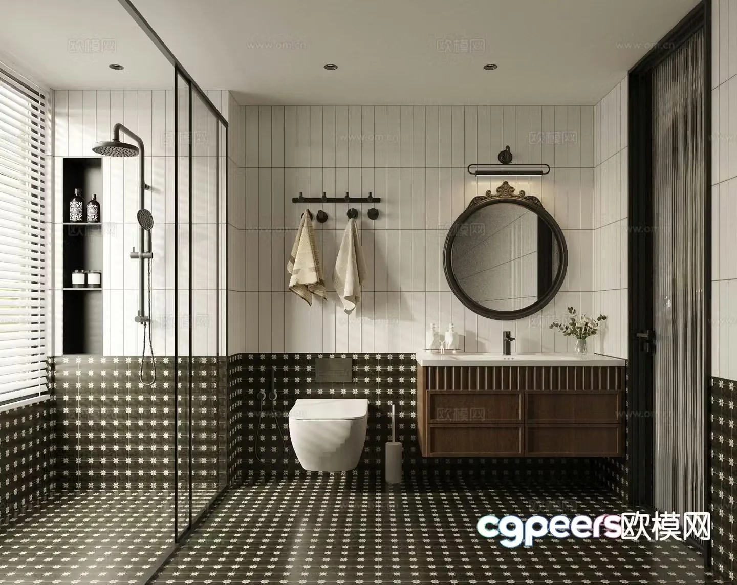 Medieval style bathroom bathroom 3d model