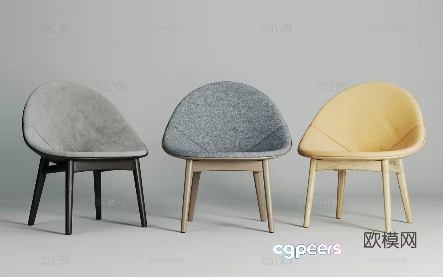 Modern minimalist style leisure chair armchair 3d model
