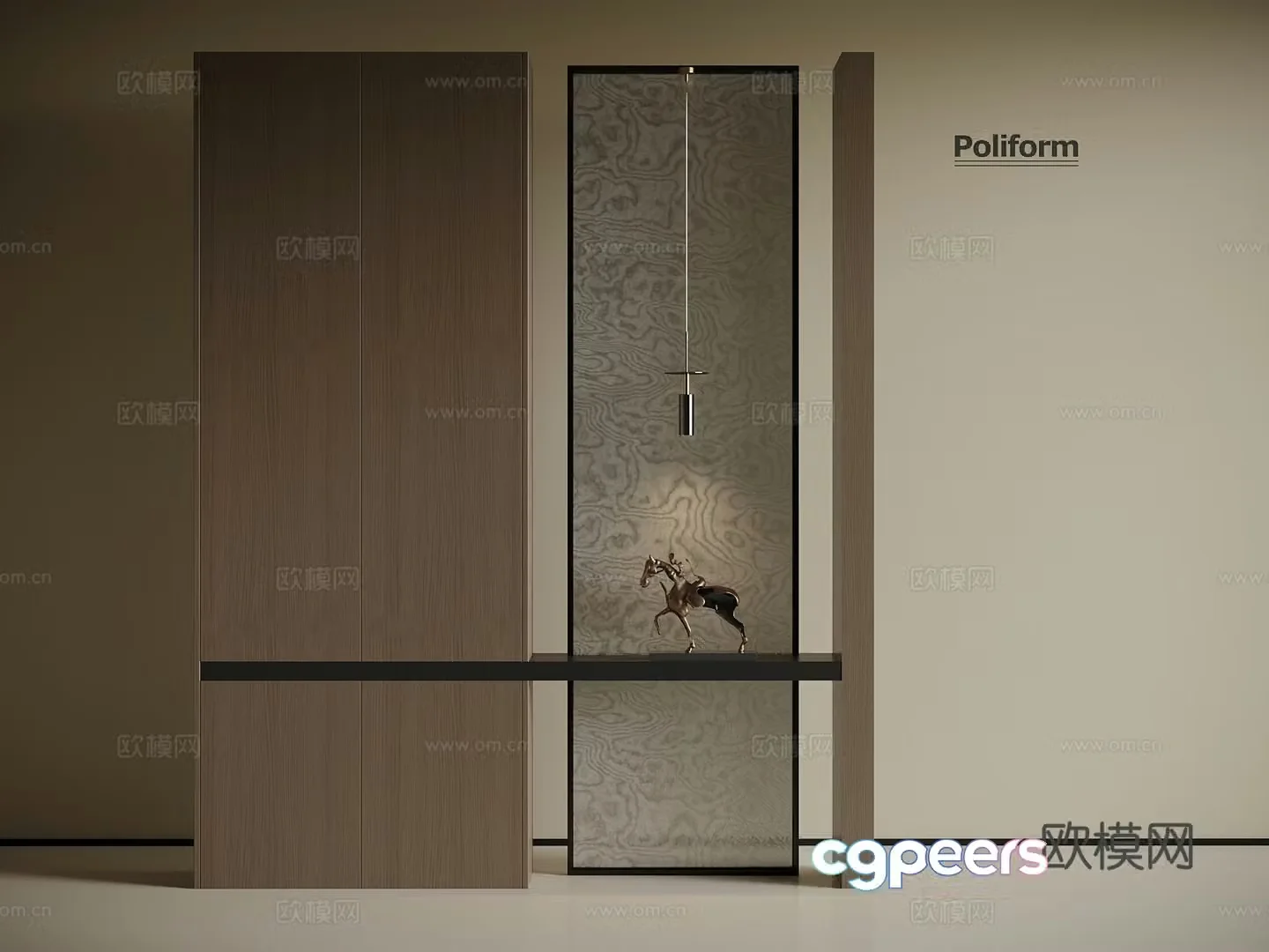 Modern Italian style entrance partition cabinet shoe cabinet 3d model