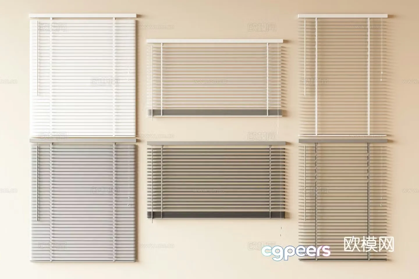Modern venetian blinds curtains roller blinds blinds 3d model