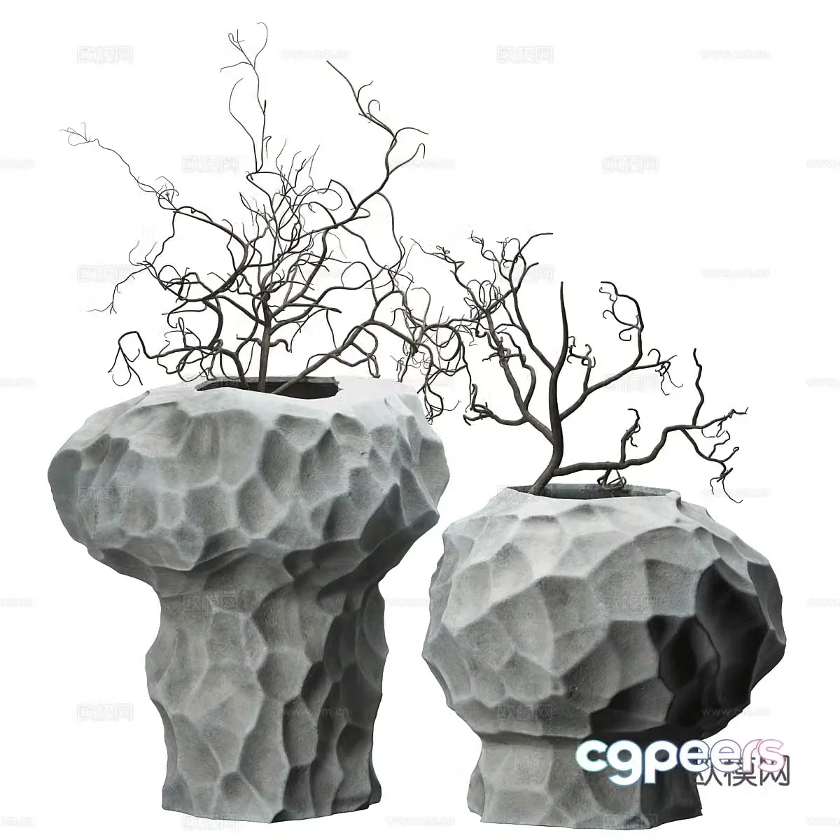 New Chinese style waive vase flower art 3D model