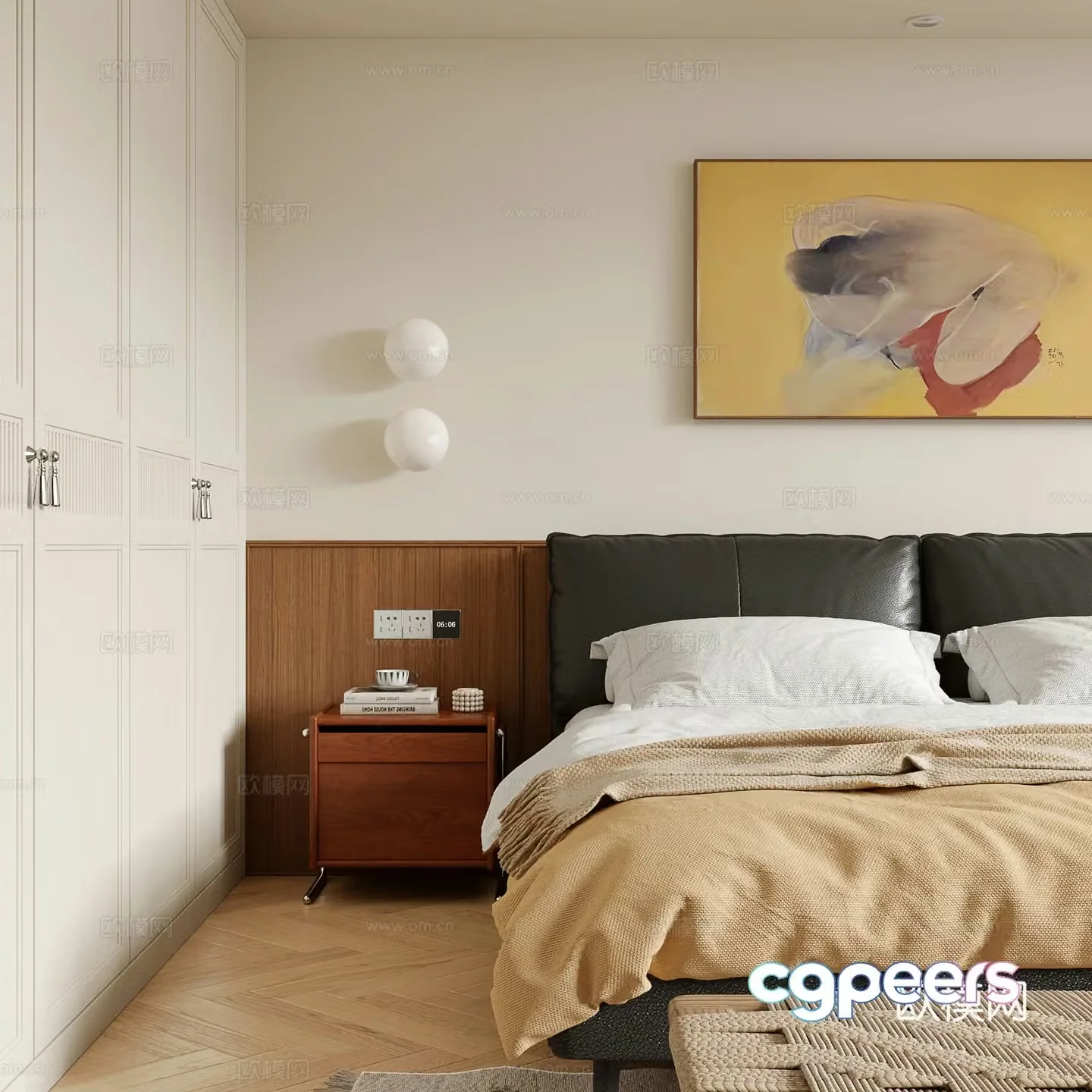 Modern Bauhaus bedroom 3d model
