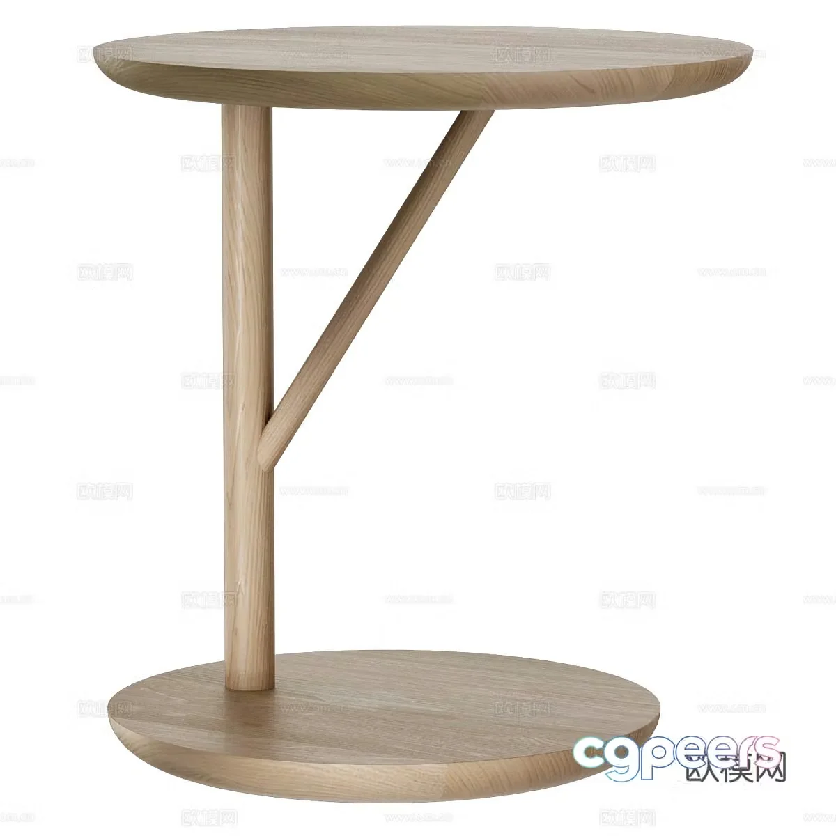 New Chinese-style solid wood round edge 3D model