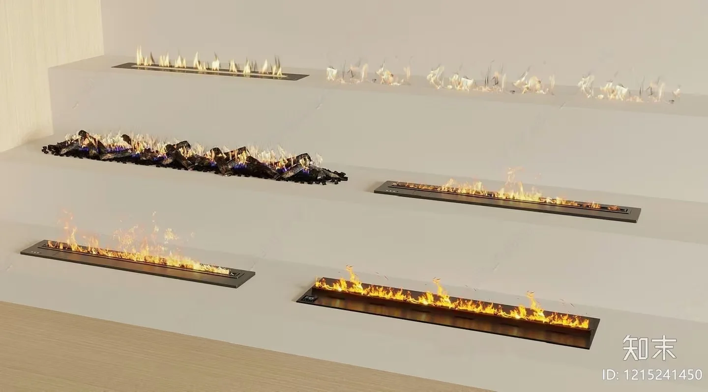 Modern Fireplace Design 3D Model – 11357 – VRAY Render