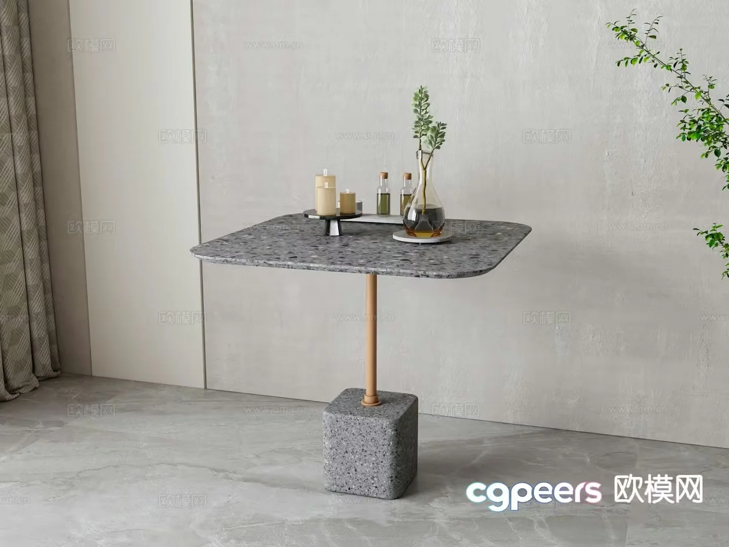 Modern coffee table marble coffee table 3d model