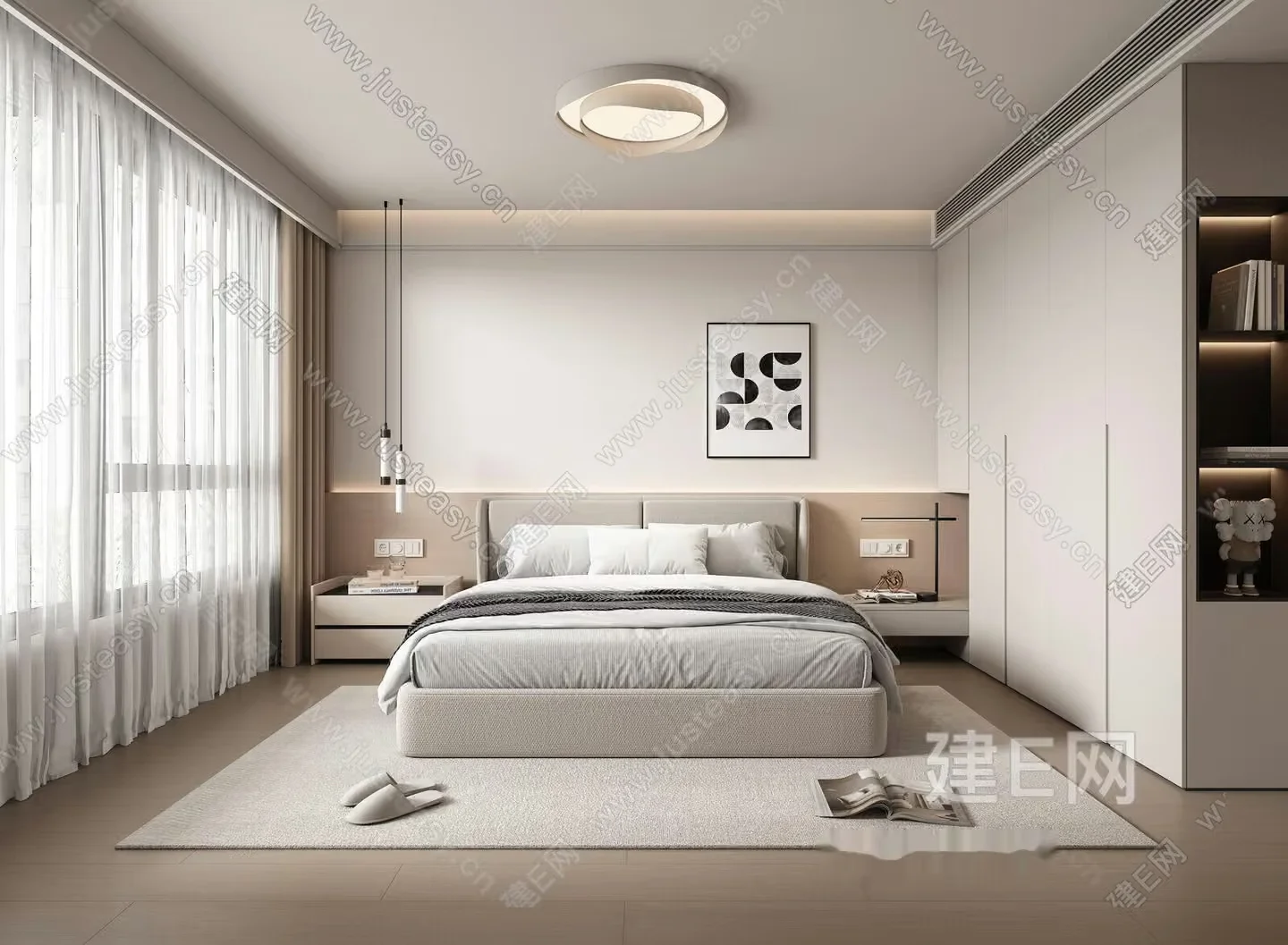 Cozy Modern Bedroom 3D Model – 21069 – VRAY Render