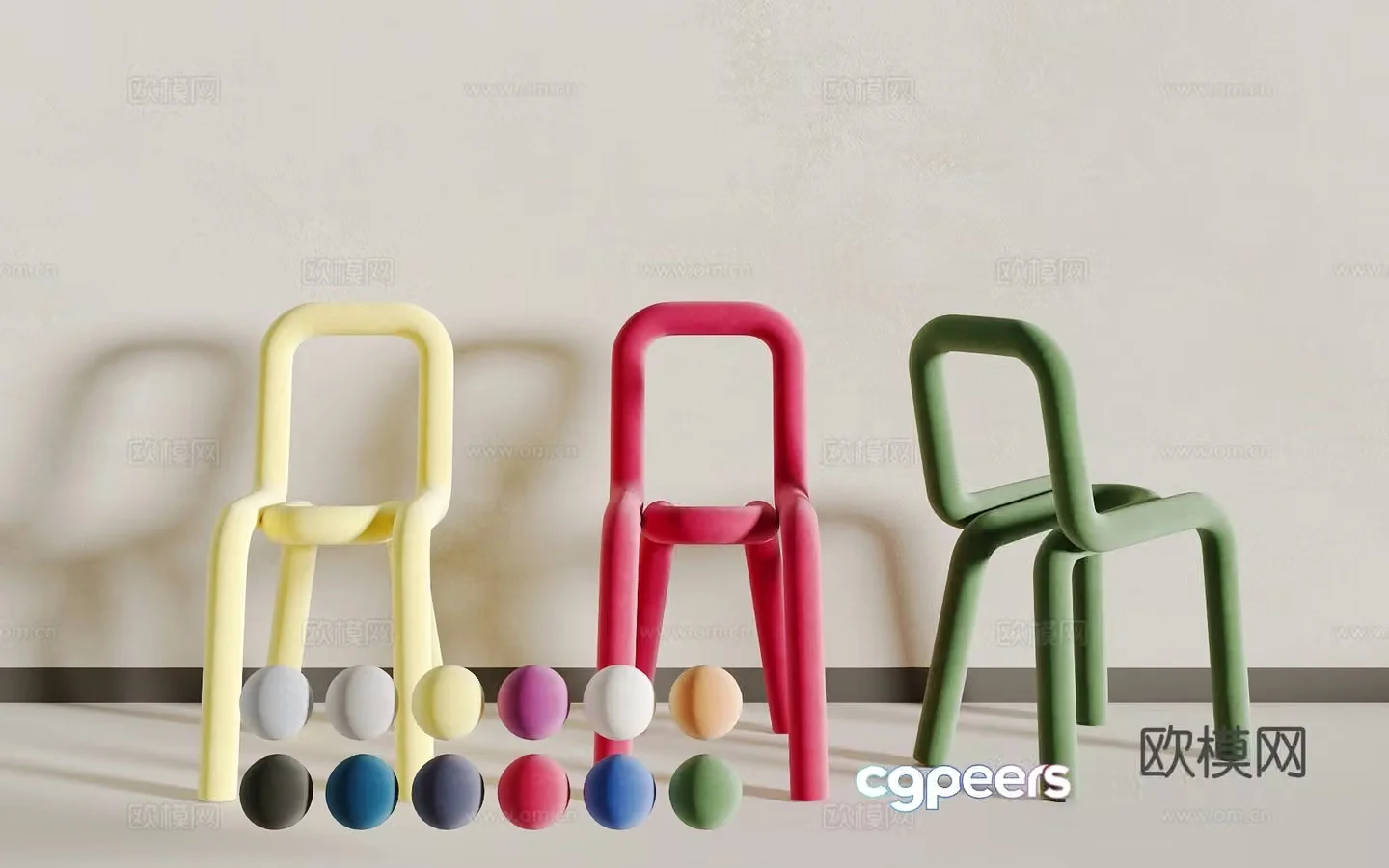 Modern single chair 3d model