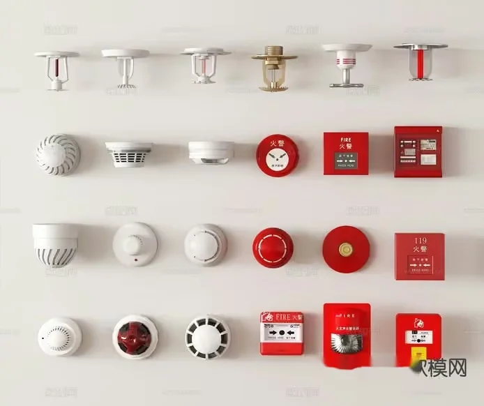Fire Alarms. They Are Red 3D Model – 13922 – VRAY Render