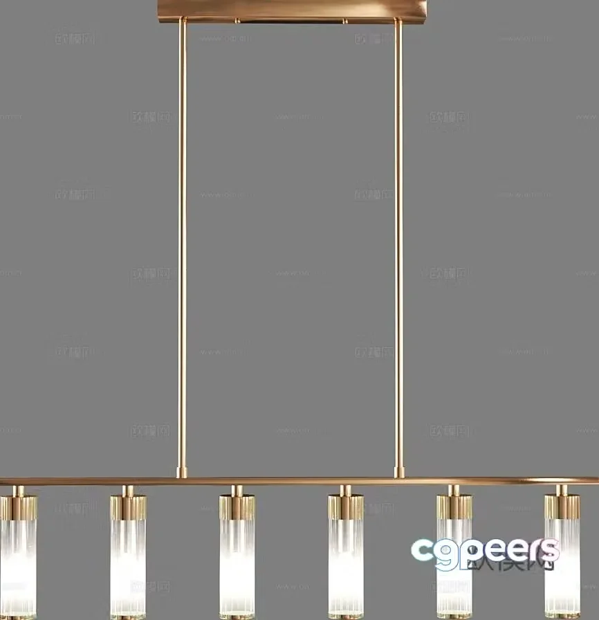 Light luxury chandelier multi-head chandelier 3D model