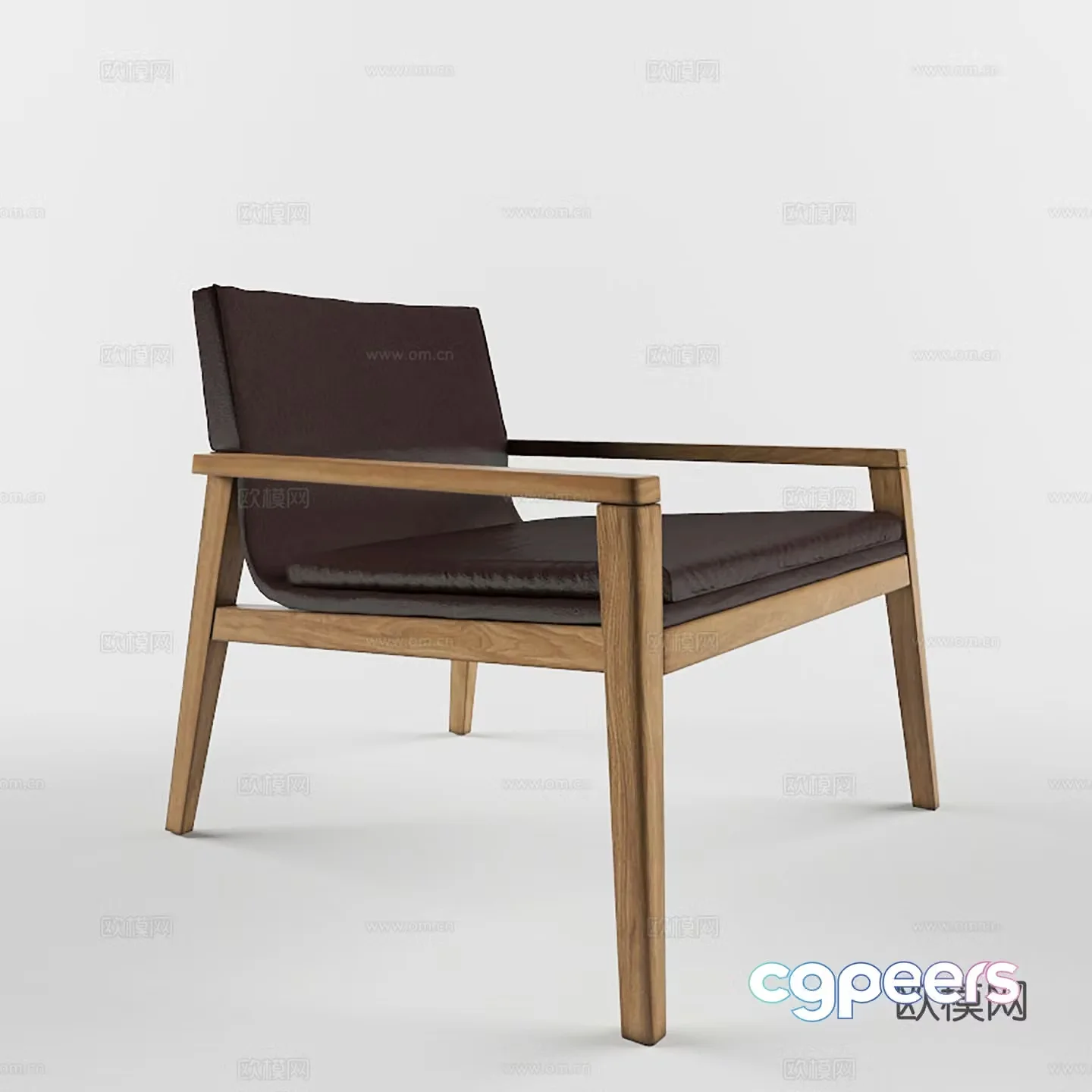 Modern casual chair leather chair dining chair single chair 3d model