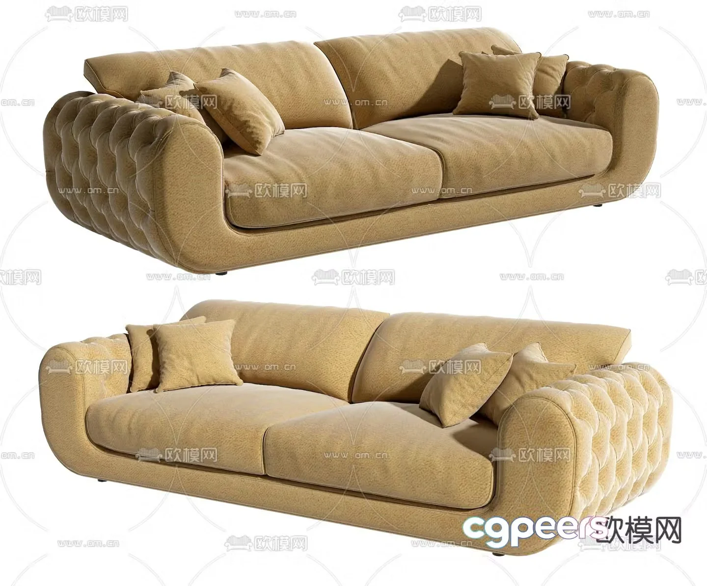 Konyshev modern love seat 3d model